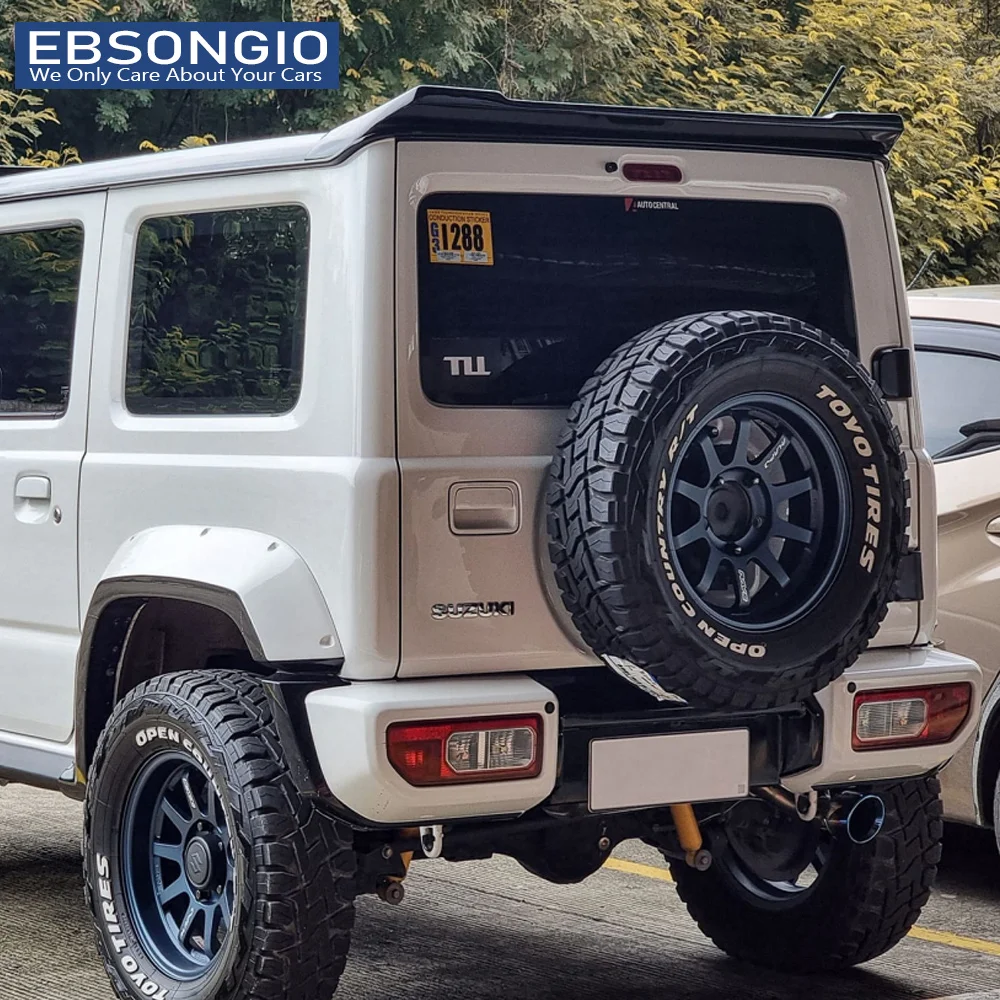 For Suzuki Jimny 2019-2025 ABS Plastic Made LBW Style Rear Roof Spoiler Gloss Black
