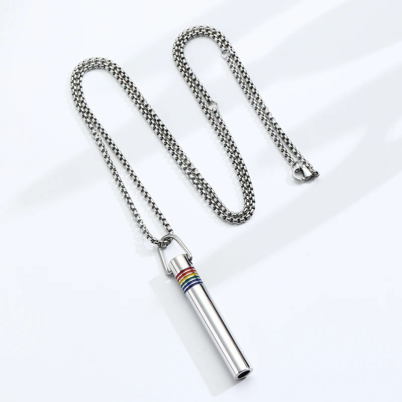 

Cross-border new meditation rainbow whistle breath conditioning Yoga necklace to relieve anxiety decompress outdoor exercise