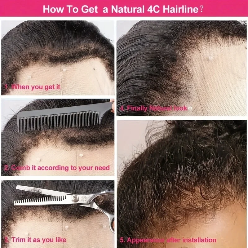 

13x6 Deep Wave Lace Front Wigs Human Hair Pre Plucked 250% Density HD Transparent Deep Curly Lace Frontal Wigs Human Hair