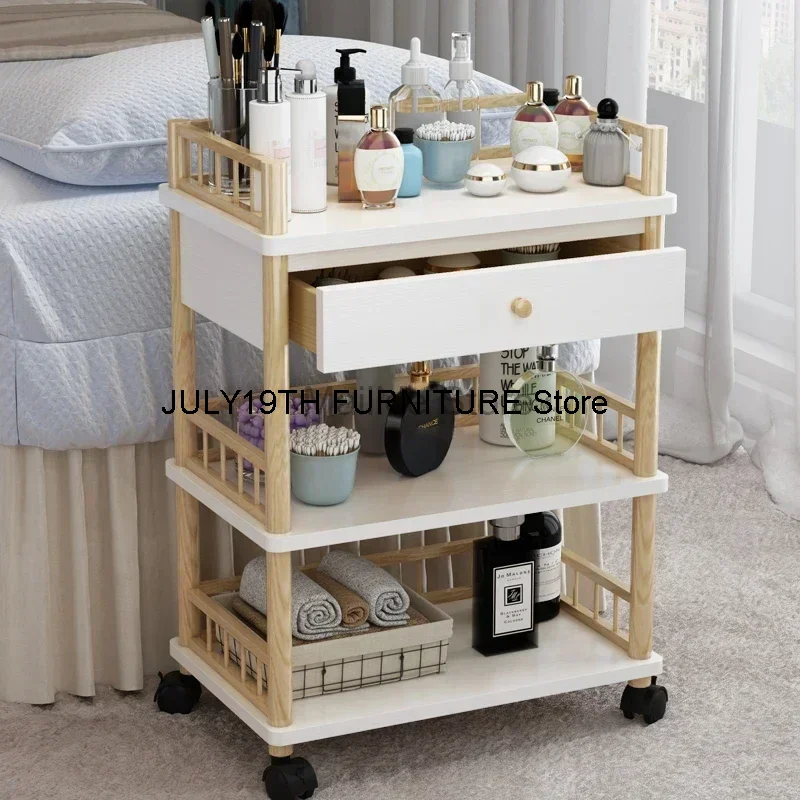 

Beauty Salon Solid Wood Salon Trolleys Modern Salon Furniture Barber Shop Special Tool Trolley Storage Rack Home Mobile Trolley