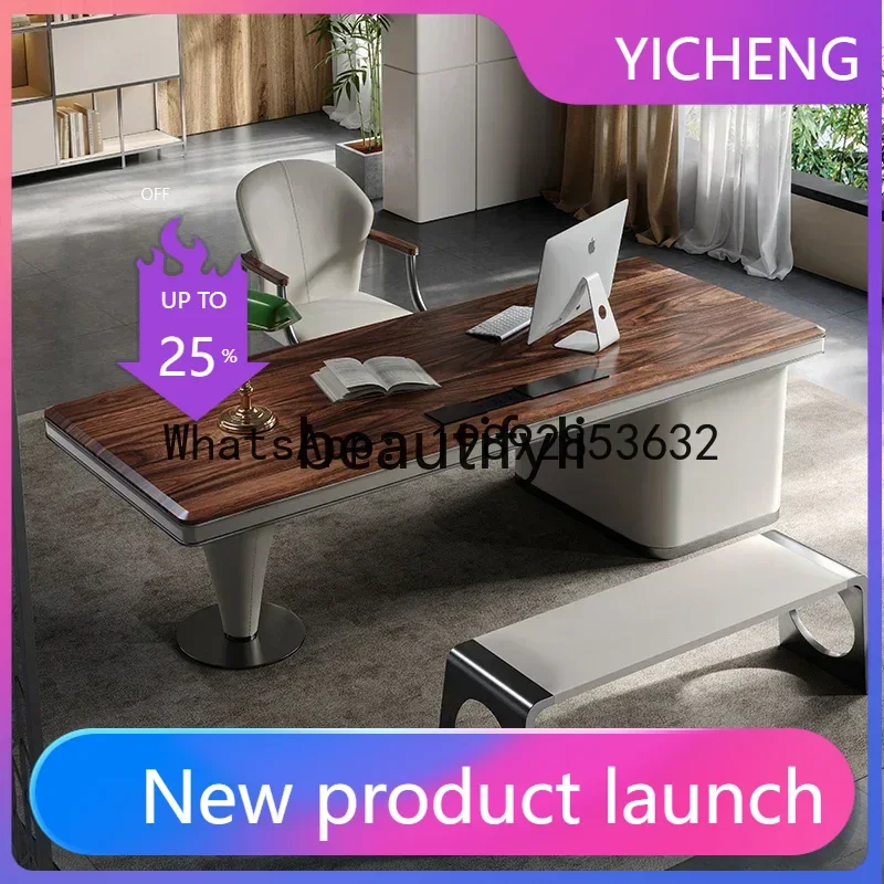 

South American walnut desk light luxury modern study solid wood desk designer computer deskQ