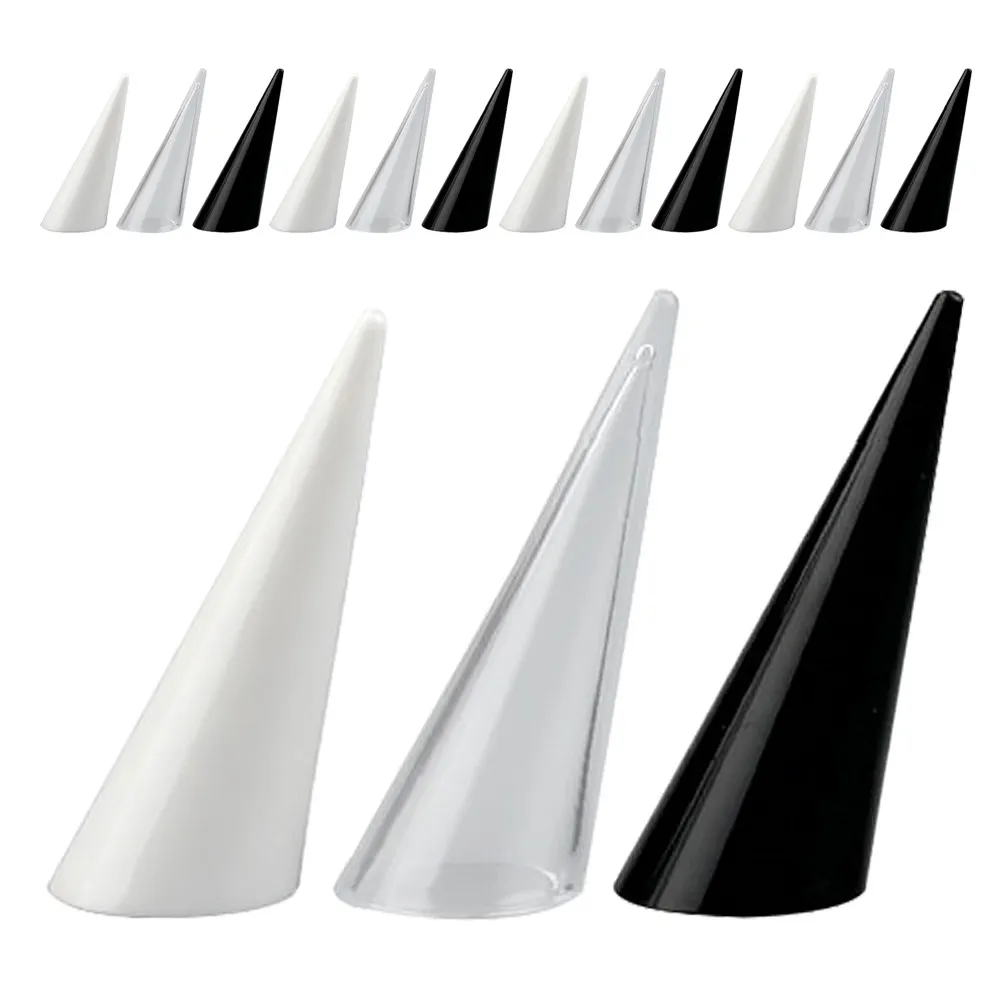 

15Pcs Jewelry Display Stands Acrylic Ring Holder Cone Tower Showcase for Vendors Retail Wedding Finger Rings Organizer