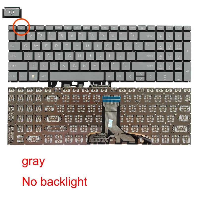 Untuk laptop Book Pro 15-FD 15-FC TPN-Q286 TPN-Q287 250 255 G10, ganti keyboard.