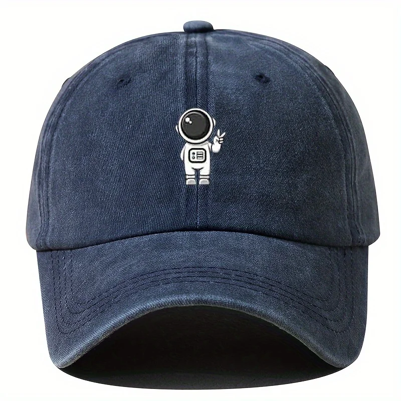 Printed astronaut retro baseball cap, unisex adjustable duckbill cap, outdoor party hip-hop truck driver hat