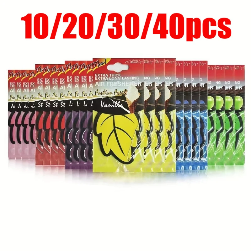 

10/20/30/40pcs Various Types Of Car Fragrance Natural Tea Fragrance Paper Car Hanging Type Car Interior Car Fragrance Film