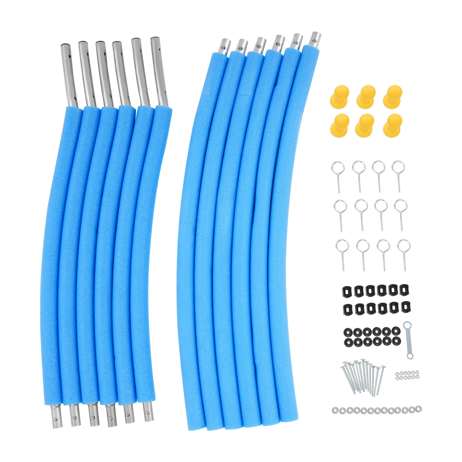 파란색 트램펄린 6개의 두꺼운 아연 도금 강철 파이프 점핑 베드 폼 커버링 가정용 놀이터 및 체육관에서 사용되는 높은 보안