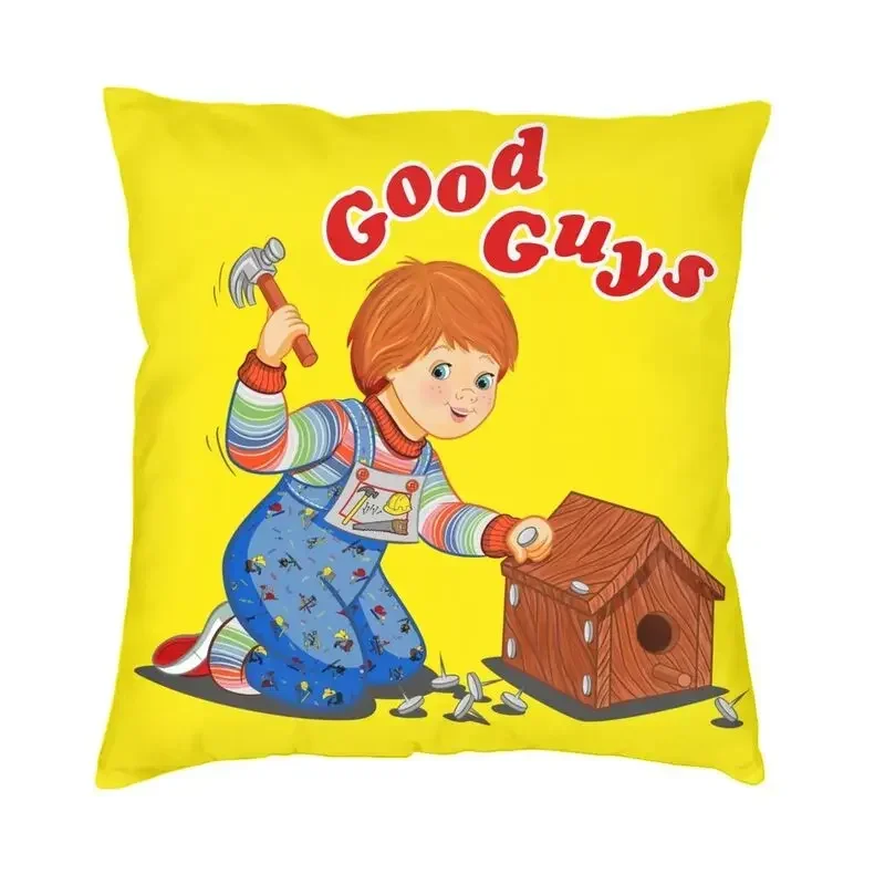 Good Guys Carpenter Cushion Cover Sofa Living Room Cartoon Child\'s Play Chucky Doll Square Pillow Cover 45x45cm