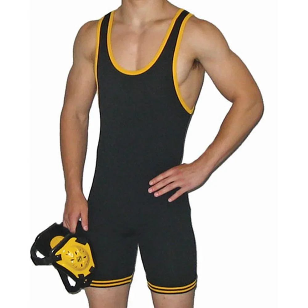 

Men's Gymnastics Wrestling Singlets Race Suit Solid Color Sleeveless Boxing Skinsuit Weightlifting Tights Gym Training Clothing