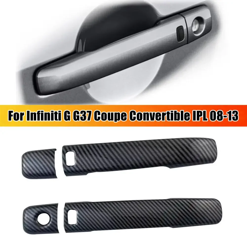 

For Infiniti G37 Coupe 2008 2009 2010 2011 2012 2013 Car Carbon Fiber Style Exterior Door Handle Moulding Cover Trim Decor Auto
