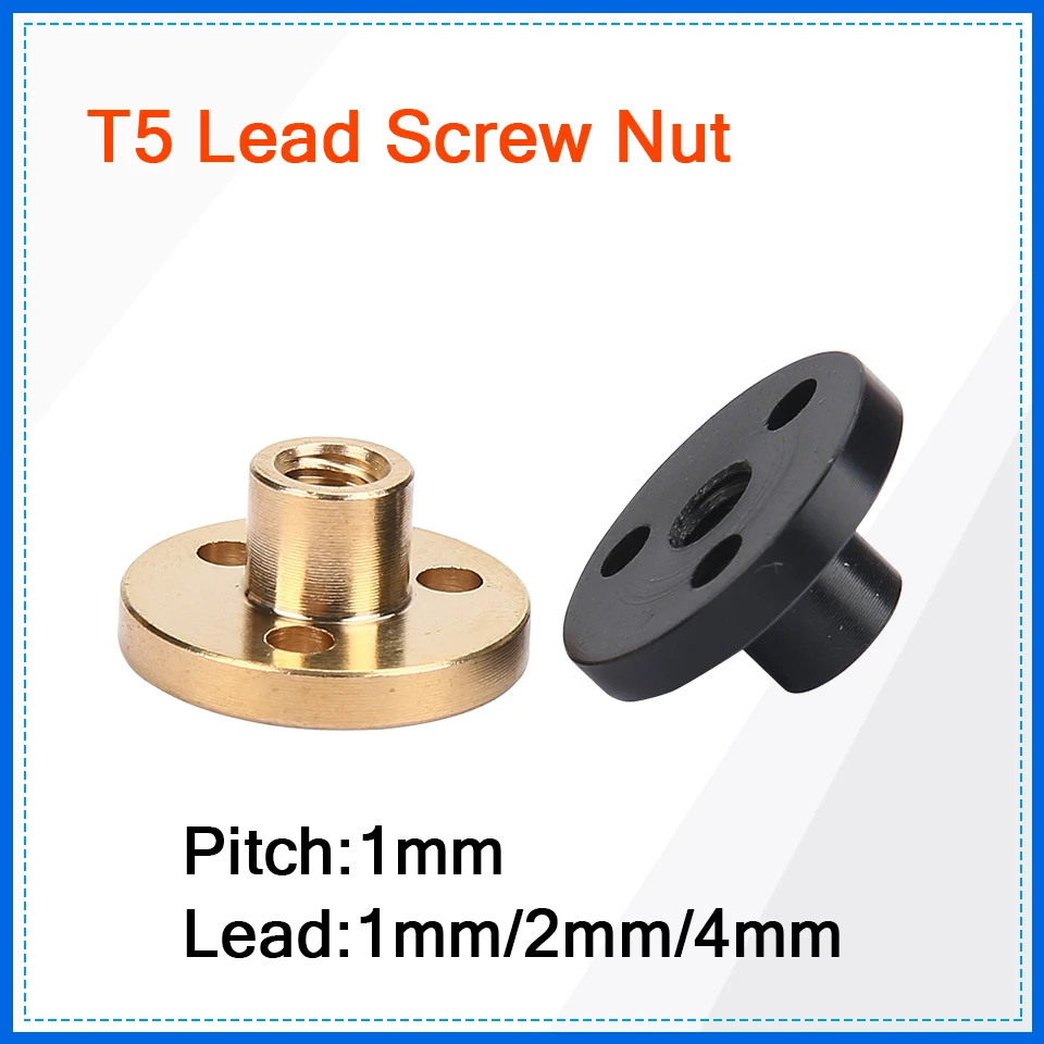 T5 Lead Screw Brass/POM Nut Suitable For T5 Screw Pitch 1mm Lead 1/2/4mm Screw CNC 3D Printer Parts Screw Nut Brass