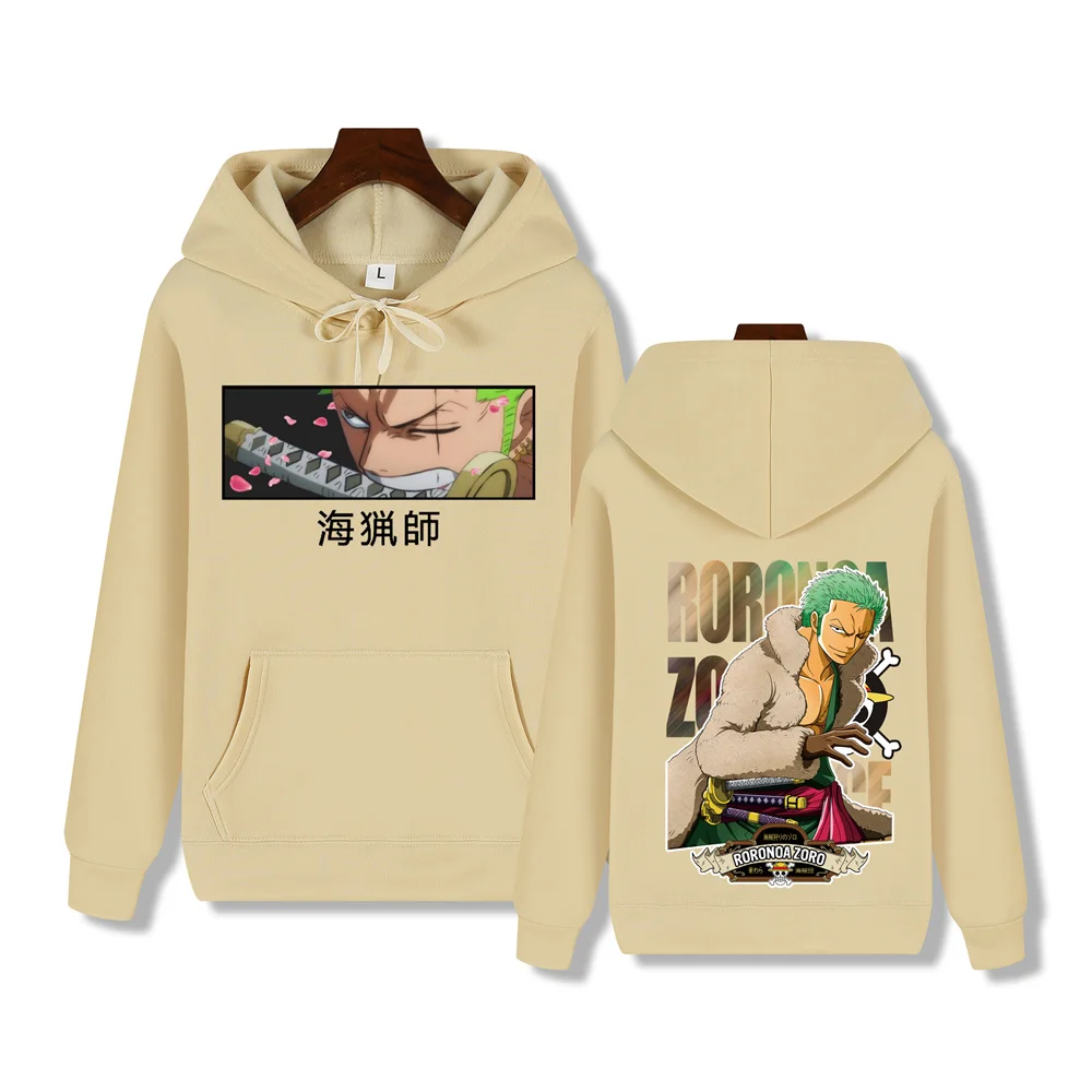 One Piece Super handsome Roronoa Zoro print Autumn/Winter Comfort thickened men's high quality casual warm street hoodie