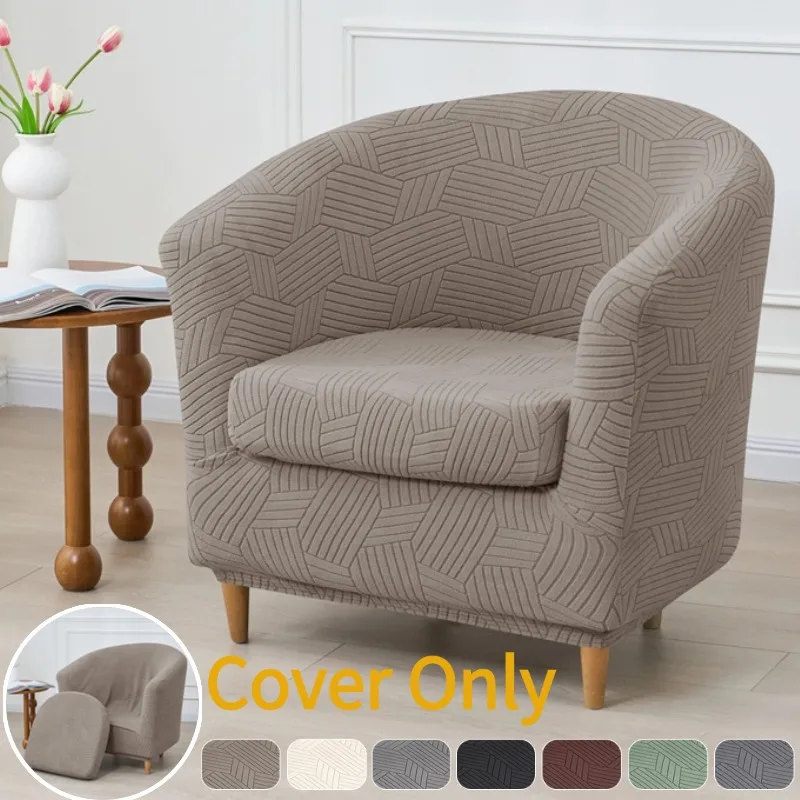 Jacquard-Sesselbezug Jacquard-Clubsofa-Bezug Sessel-Schutzhülle Elastischer Einzelsofa-Bezug mit Sitzkissenbezug