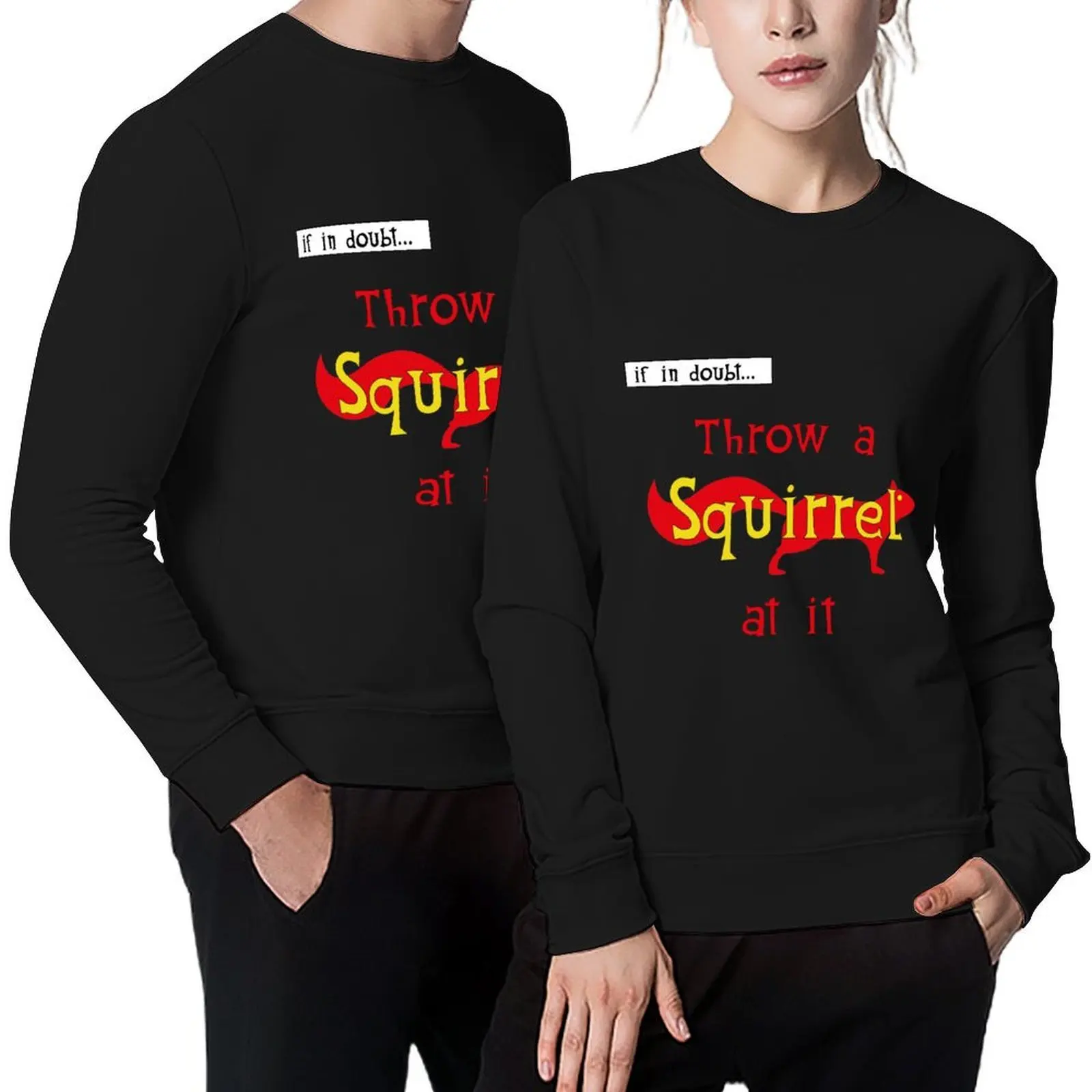 

IF IN DOUBT - THROW A SQUIRREL AT IT Pullover anime clothes japanese style men clothes hoody