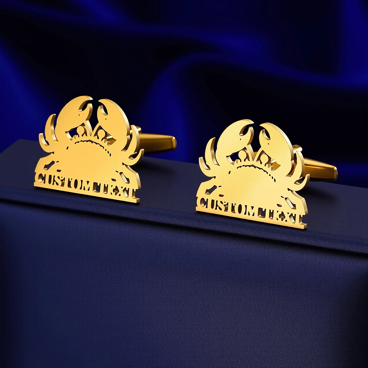 Customized Name Men's Crab Cufflinks Customized Suit Shirt Stainless Steel Buttons Sports Jewelry Gifts
