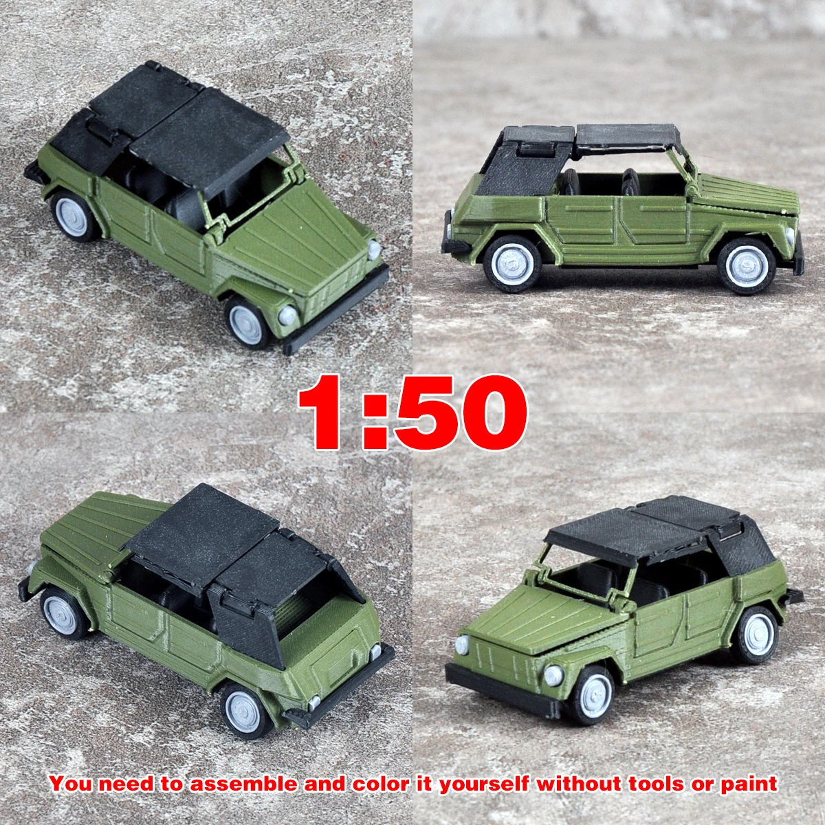 SUV Offroad-Fahrzeug Spielzeugauto Fahrzeug-Bausatz im Maßstab 1:50 Statisches Plastikmodell-Set – Detail 2