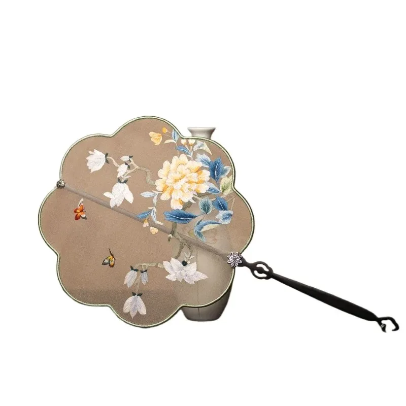 

Double-sided embroidery craft fan Chinese court antique merchandise