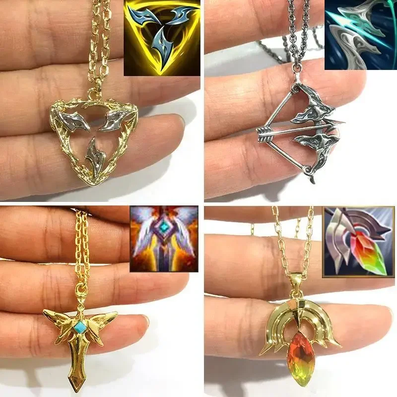 Colar pingente de Game LOL, série de equipamentos periféricos para mulheres e homens, presentes de casal, League of Legends, mesmas jóias