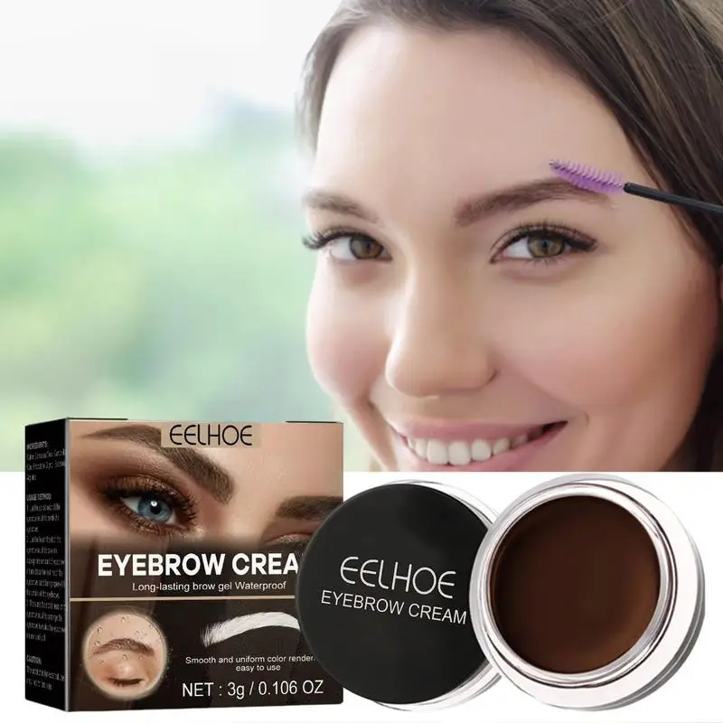 Pomada para cejas resistente al agua de alto pigmento |   Fórmula duradera a prueba de manchas |   Para cejas definidas naturales Maquillaje diario