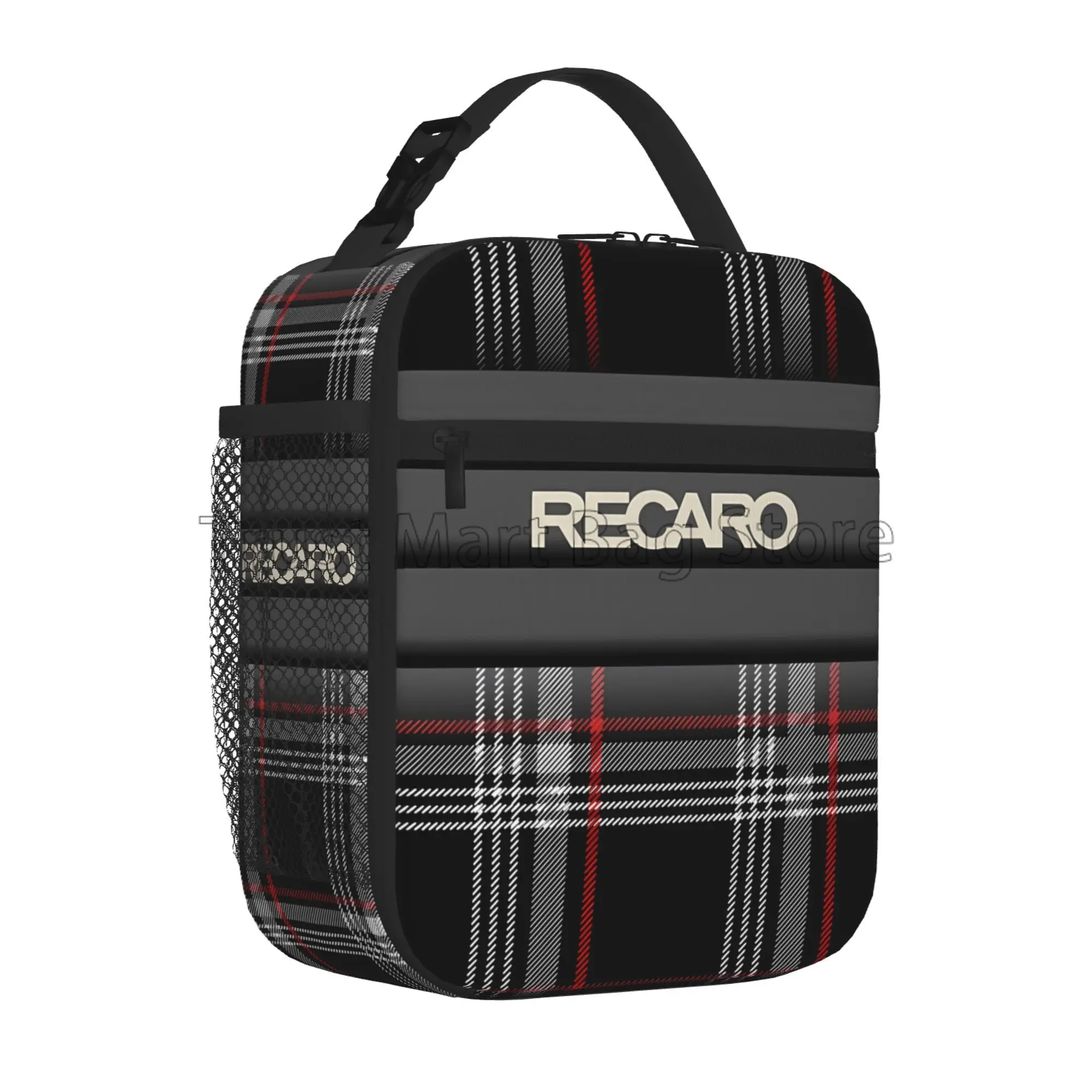 Recaros Logo Print Insulated Lunch Bag Reusable Leakproof Portable Oxford Thermal Cooler Lunch Bento Box for Outdoor Work Travel