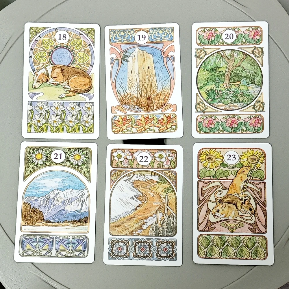 Art Nouveau Lenormand Deck Oracle 36 قطعة من بطاقات Lenormand بتصميم Art Nouveau المثالي - 9*6 سم
