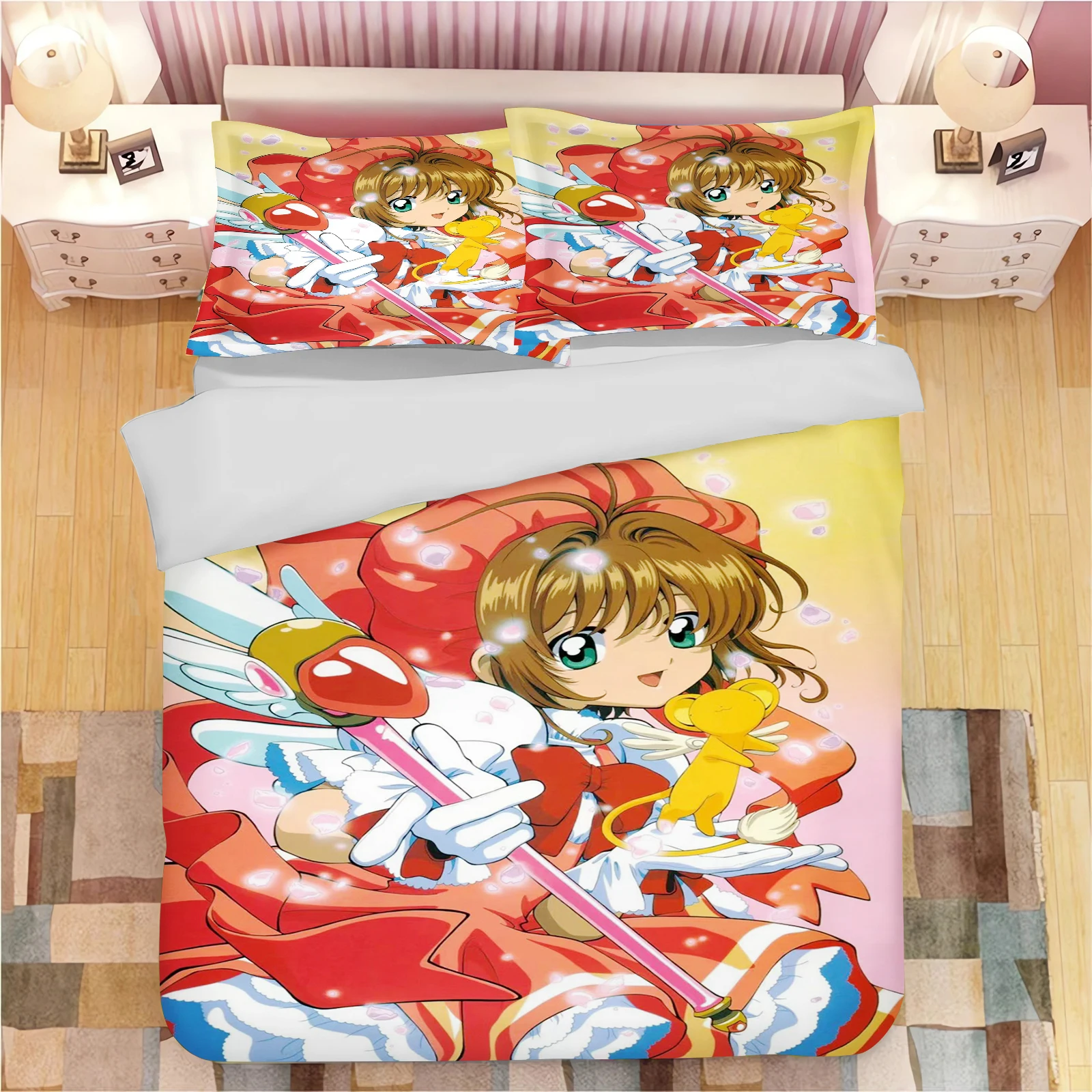 

Cardcaptor Sakura Duvet Cover Anime 3d Printed Pillowcase Set Adult Children Comforter Bedding Home Fashion Boys Girls