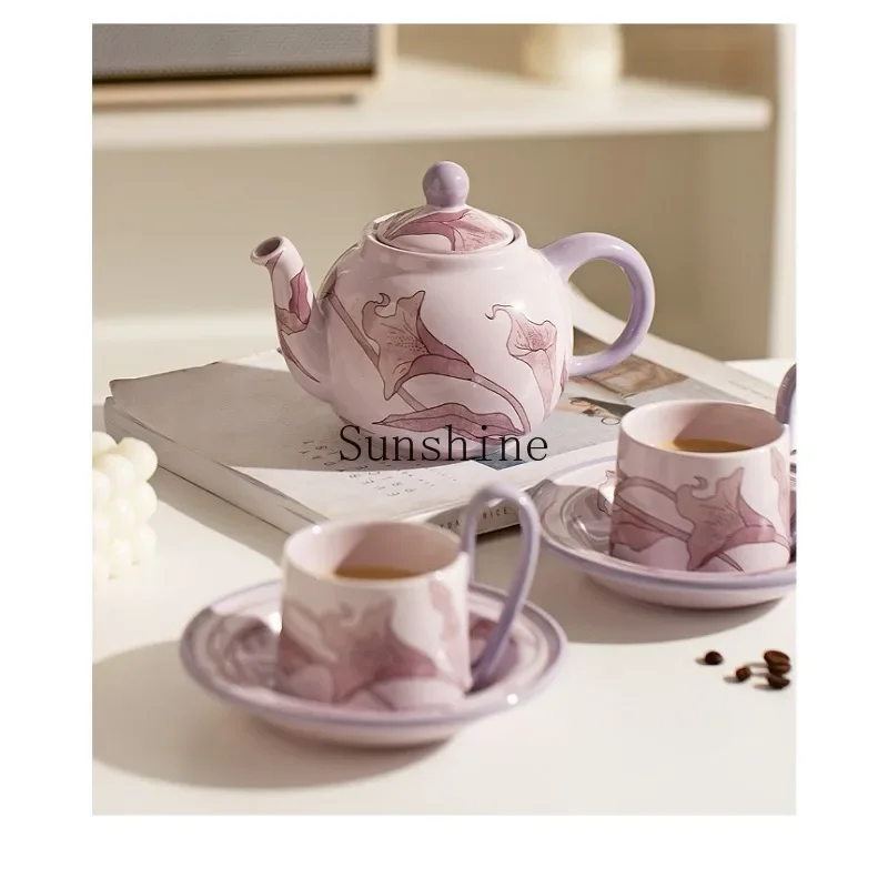 Teapot Household ceramic teapot Mid-Autumn Festival gift, wedding souvenir, afternoon tea, tea set