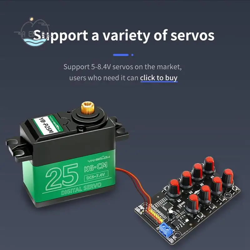 AED6-Servo Controller Module Robot Arm Test Board Driver Knob 8-Way Pwm Development Industrial Control Debugging Board
