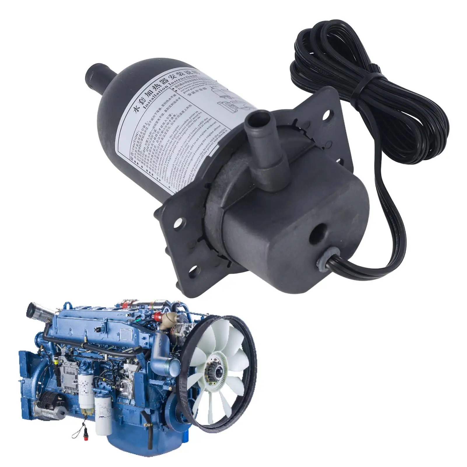 “Riscaldatore generatore diesel autocolante da 500 W - Termostato con rivestimento d'acqua Riscaldatore del liquido di raffreddamento 120 V"