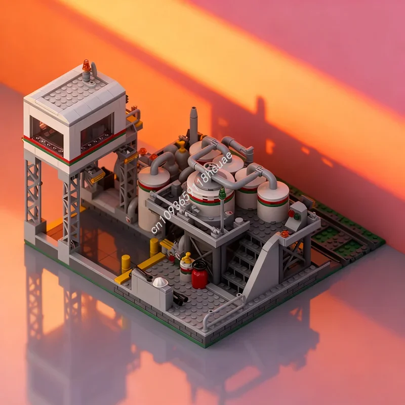 

611 шт. MOC переносная станция октона, городская поезда, модель, строительные блоки, сборка, креативная игрушка, идея, образование, рождественские подарки, кирпич