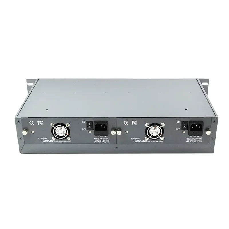 16 Slots Retlink Fiber Optic Transceiver Rack 2U Dual Power Supply Media Converter Rack