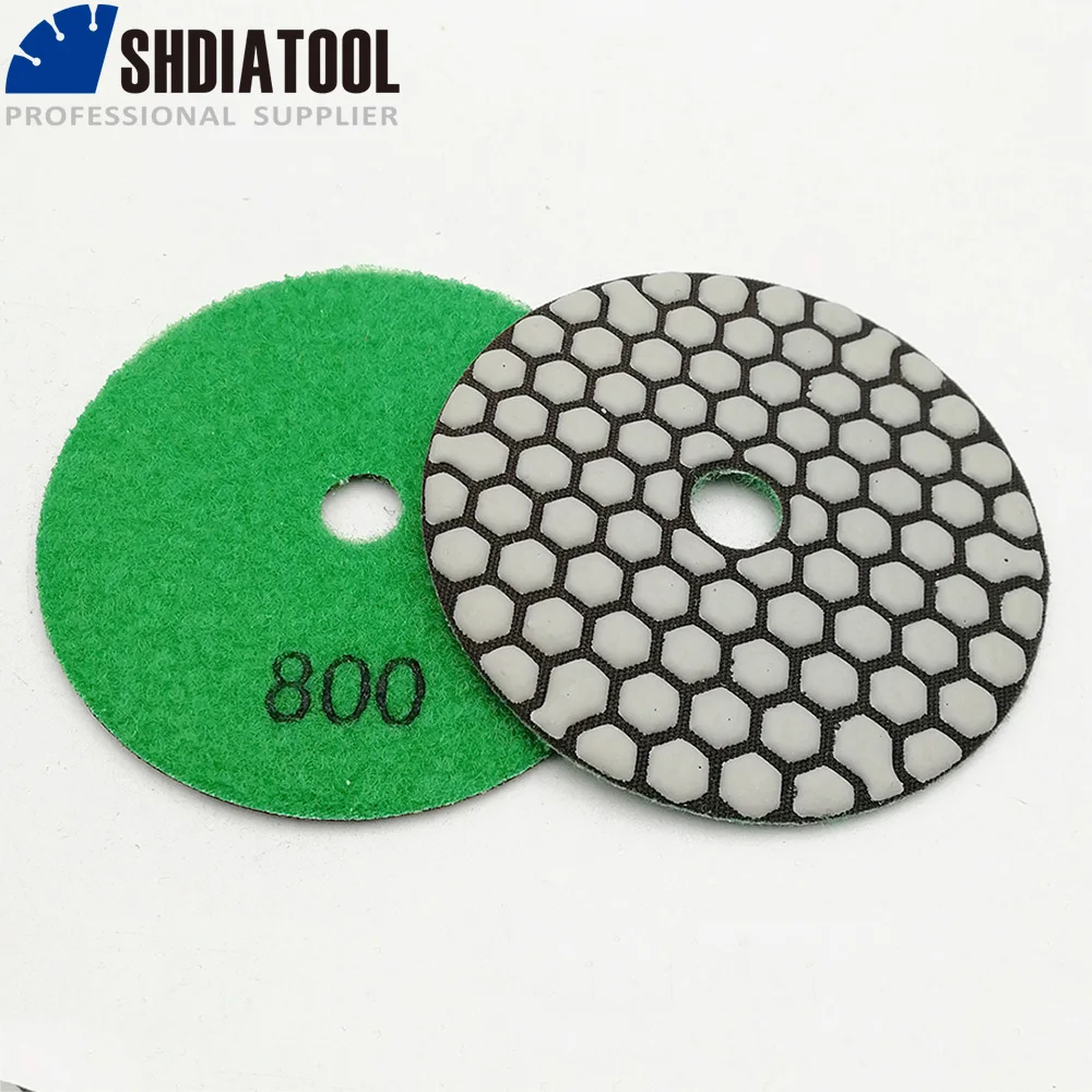 Diatool 7 قطع 4 بوصة #800 الماس منصات تلميع الجافة تنافسي للغاية ديا 100 ملليمتر الراتنج السندات الماس مرنة تلميع منصات