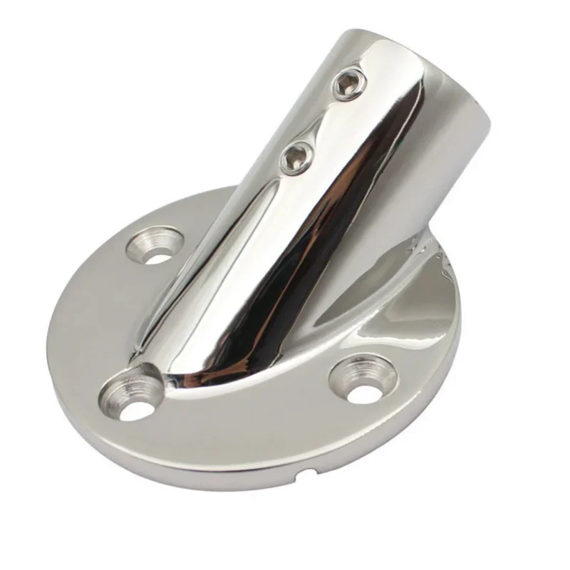 30/45/60/90 Degree Marine 316 Stainless Steel 22/25mm Round Tube Base Hand Rail Railing Pipe Fitting Rowing Boat Yacht Accessory