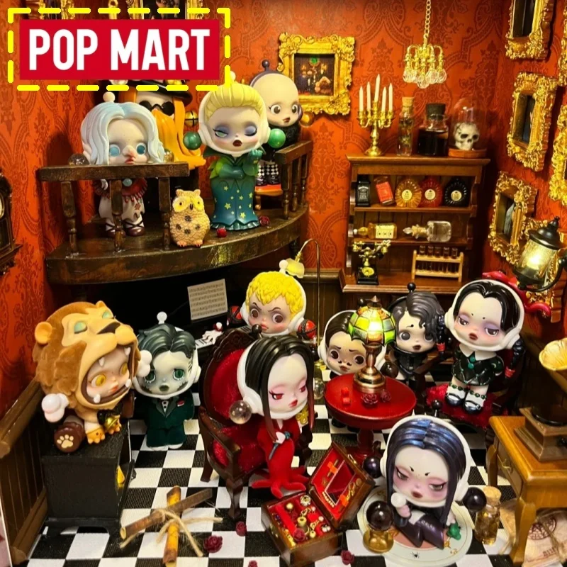

Genuine Pop Mart Skullpanda The Addams Family Series Blind Box Collectible Figurine Desktop Ornament Gift