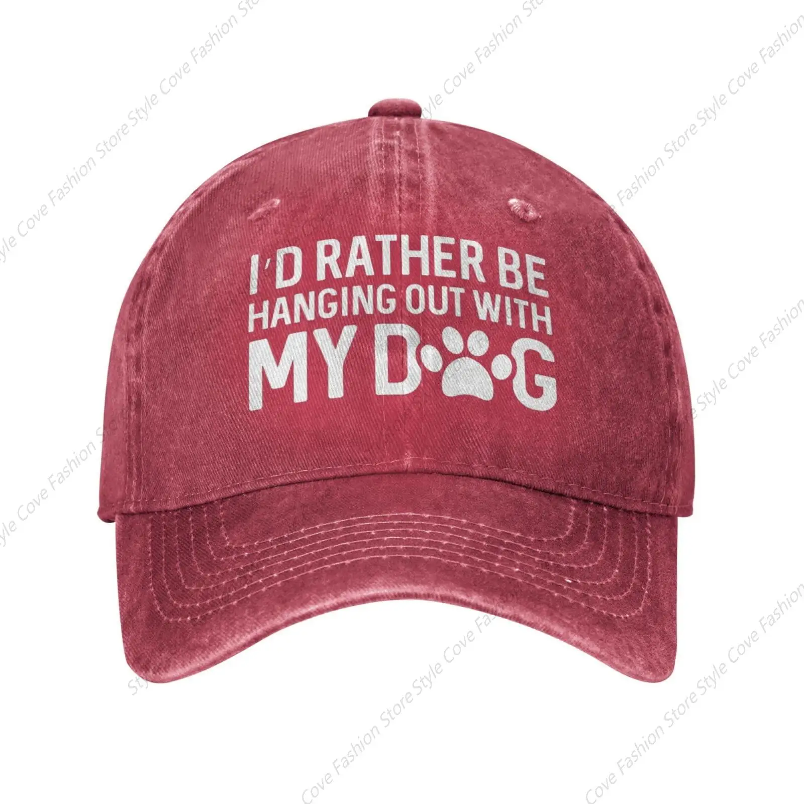 

Baseball Hat For Dog Lover Gift Golf Cap Cool Cap Trendy I'd Rather Be with My Dogs Golf Caps Adjustable Cotton Hat For Outdoor