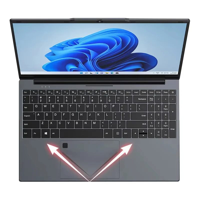 YJ-R5 ordinateur portable à empreintes digitales AMD R5 3500U 15.6 pouces 60 Hz Windows 11 ordinateur portable DDR4 MAX 32GB 2 * SSD 5000mAh 1920x1080 ordinateur portable de jeu
