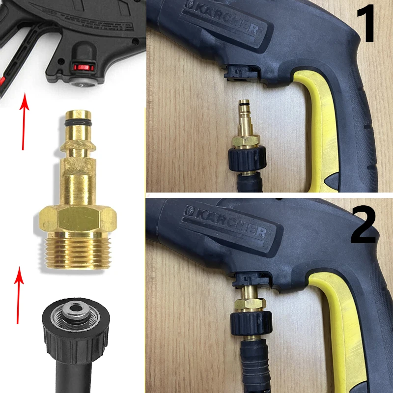 Adaptador de manguera de arandela de alta presión M22, convertidor de conector rápido para karcher k2 accessories K3 K5 K7, arandela a presión boquilla karcher adaptador karcher, conector hidrolimpiadora,