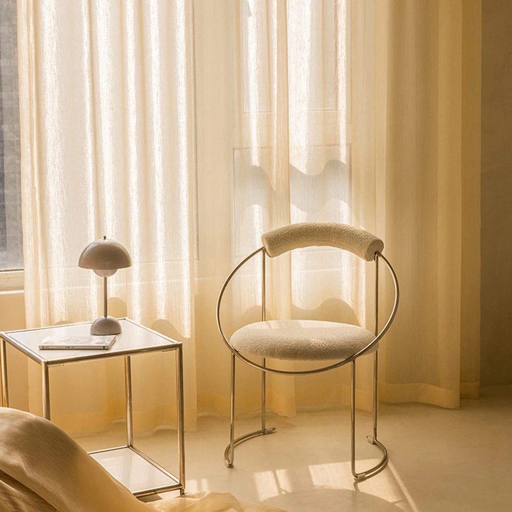 Luxury Sparkling Gold White Sheer Tulle Stripe Curtains For Sliding Door Living Room Bedroom Wedding Scene Door Window Drapes