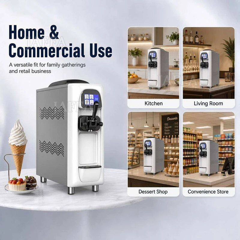 Desktop Single Head Ice Cream Machine 16-22L/H Hot Sale Gelato Maker Soft Ice Cream Maker for Coffee Milk Shop