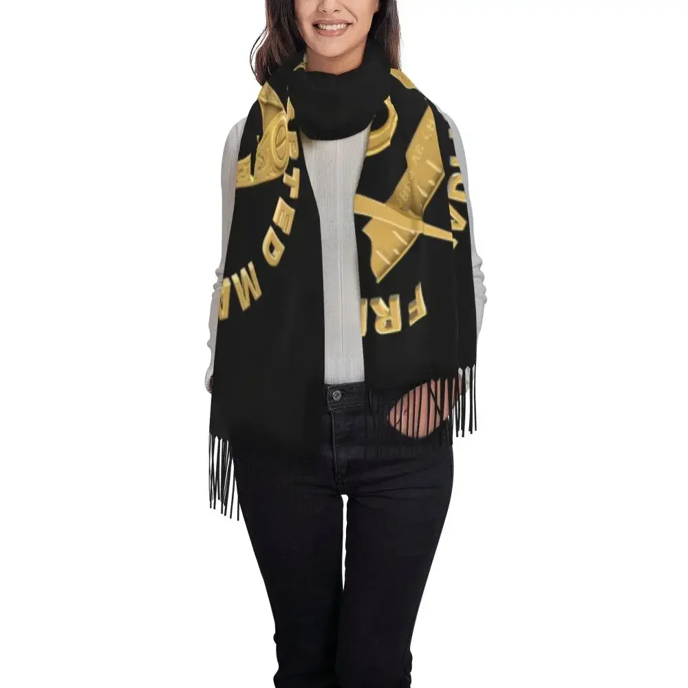 Masonic Freemason Tassel Scarf Women Soft Mason Shawl Wrap Ladies Winter Fall Scarves