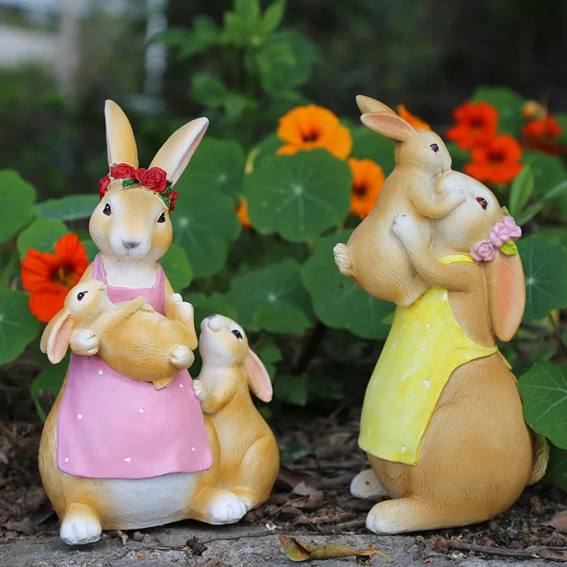 

Pastoral Rabbit Decoration Garden Ornament Small Animal Creative Easter Bunny Home Furnishings