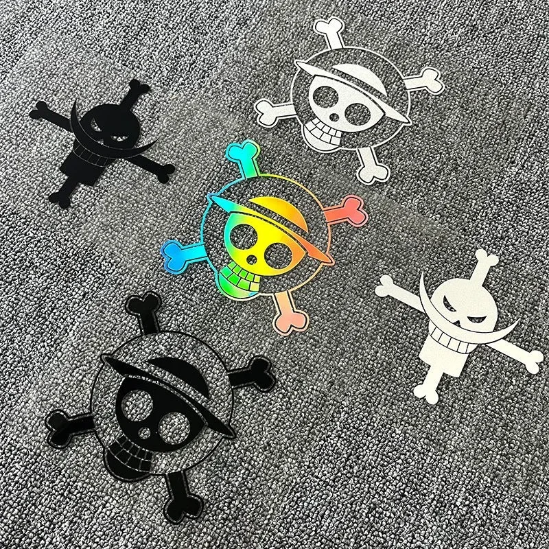 1pcs Anime One Piece Luffy Ace Cartoon Sticker Personalized Reflective Waterproof Suitable for Car Window Laptop Water Cup