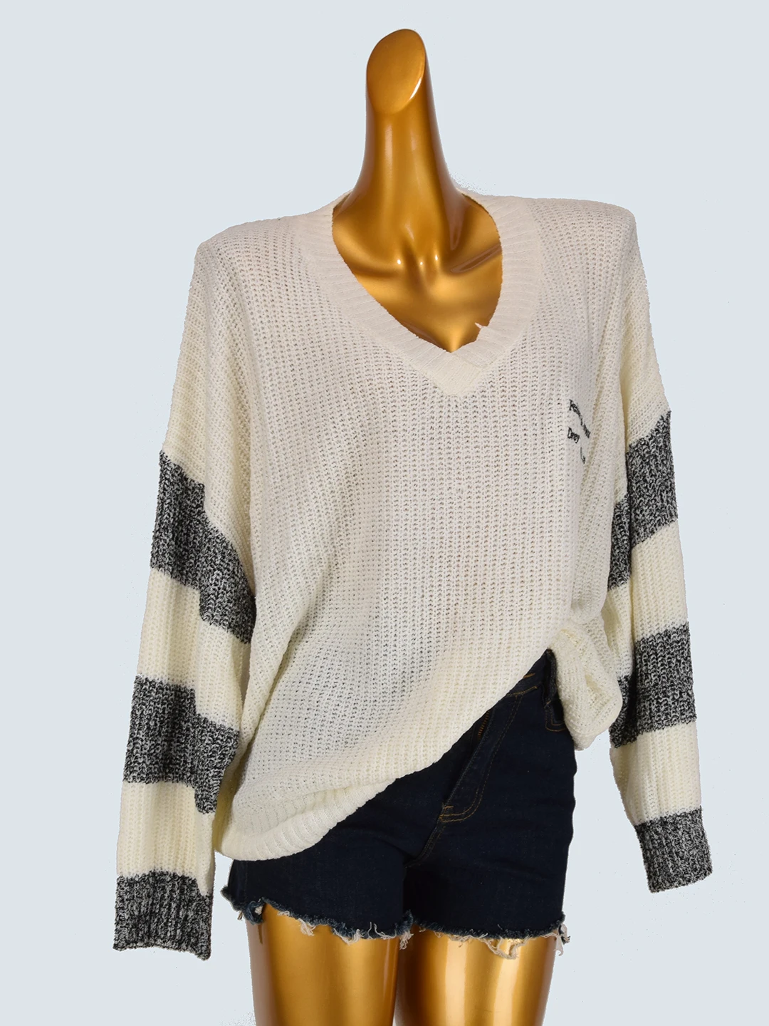 

Faionable V-Ne свитер большого размера, женский осенний новый дизайн, свободный утягивающий вязаный топ Lazy Sle, универсальный теплый свитер для поездок на работу