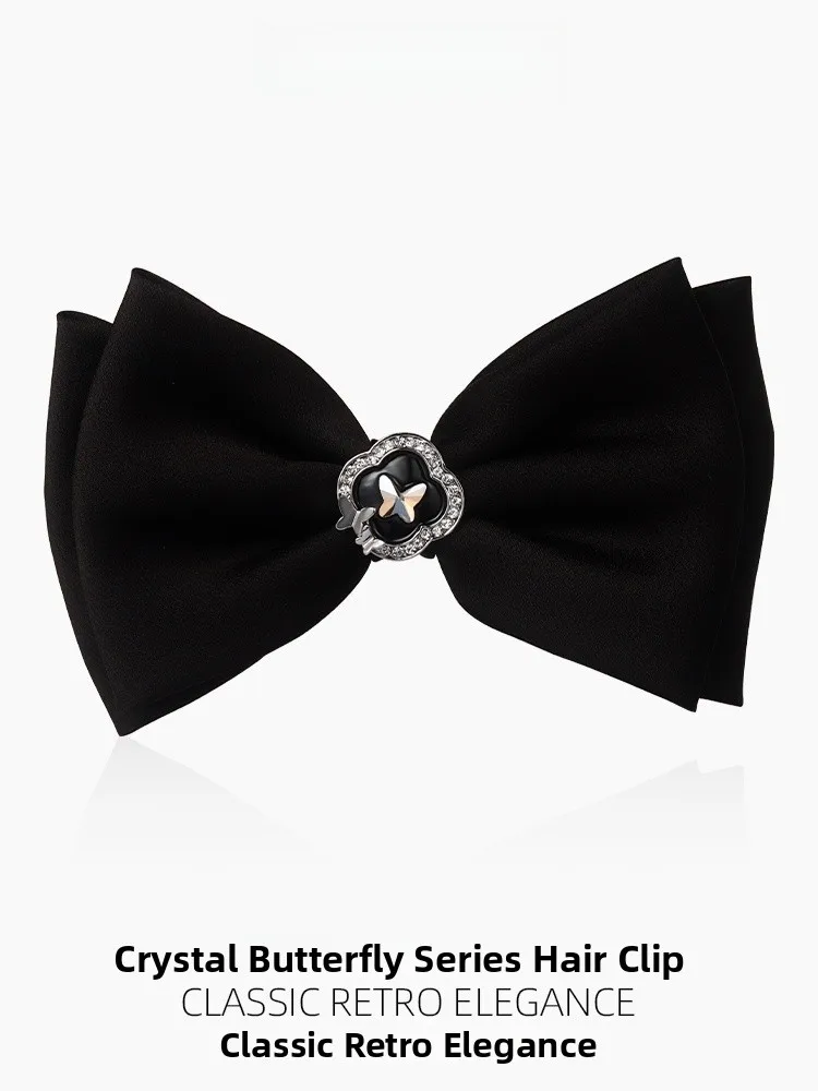 pince-a-cheveux-noire-aiqila-elegante-en-tissu-motif-trefle-a-quatre-feuilles-pour-femme-design-original-mode-ete-2025-accessoire