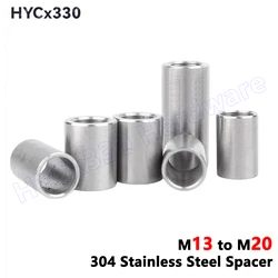 304 Stainless Steel Spacer M13 to M20, Unthreaded Bushing Washer, Round Hollow Standoff Straight Through Column Gasket Sleeve