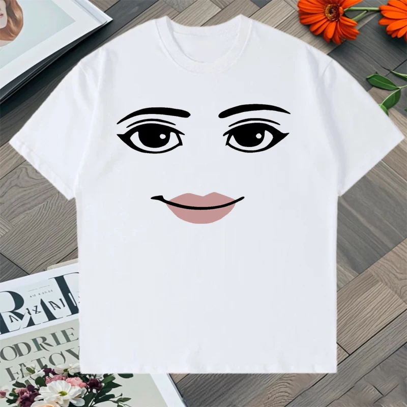 

Fashion Hot sale Face Game Meme Graphic 100% Cotton Tee shirt Loose Crew Neck streetwear short sleeve t-shirts Unisex clothing