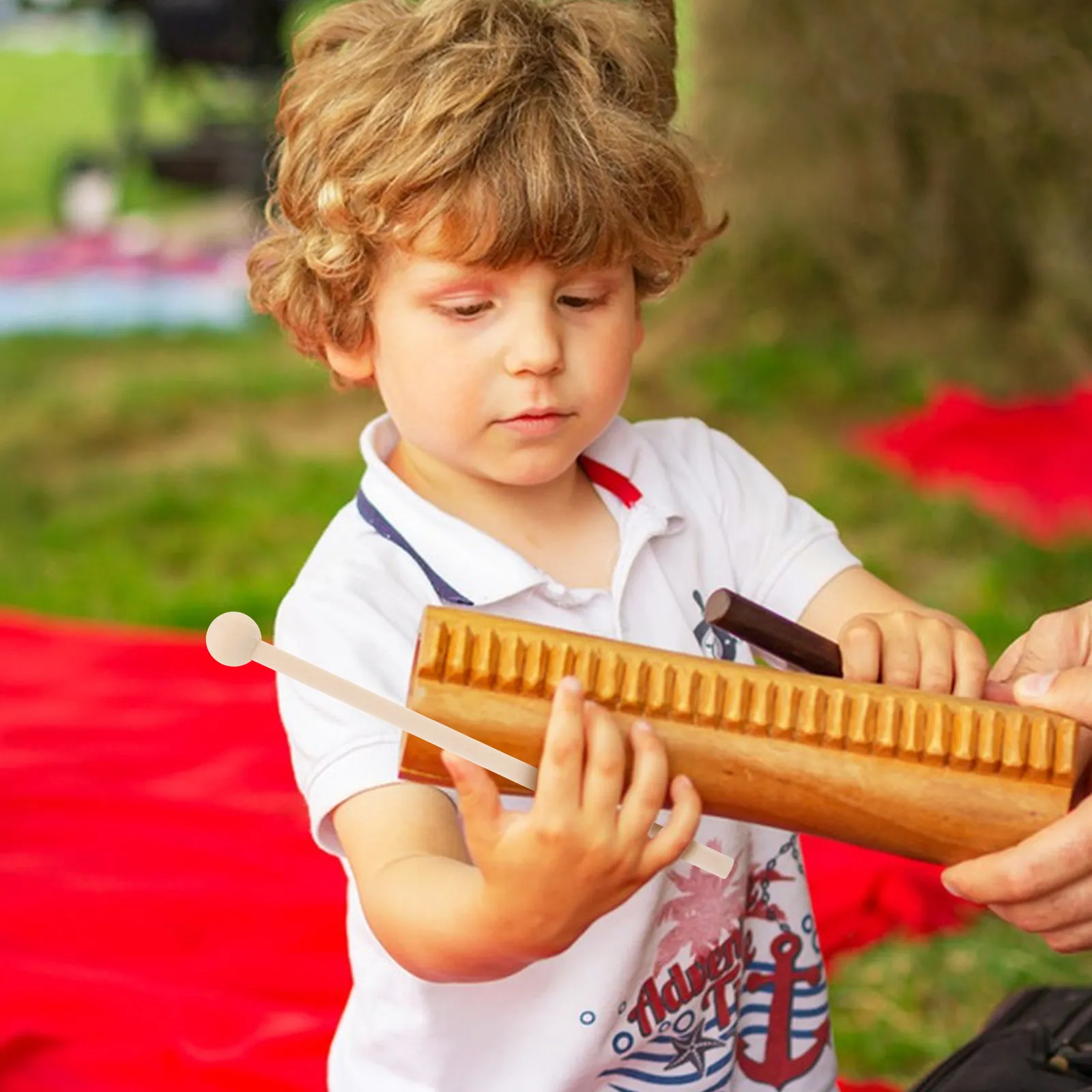 

10Pcs Soft Impact Wooden Mallets Kids Percussion Sticks Drum Mallets Sticks for Chimes Bells Singing Bowls Music Therapy