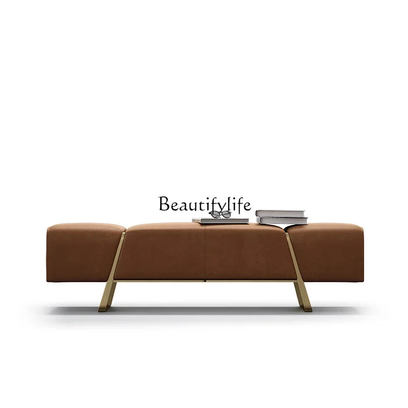 

Ljy Italian light luxury bedside stool storage high-end sofa bench
