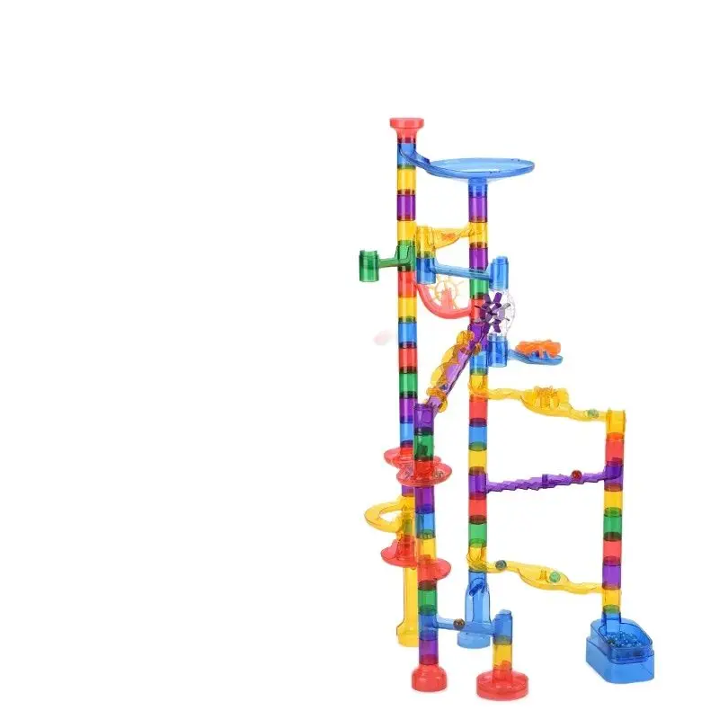 Children's Maze Building Block Set Marble Running Transparent Puzzle Educational Parent-Child Assembly Game Toy