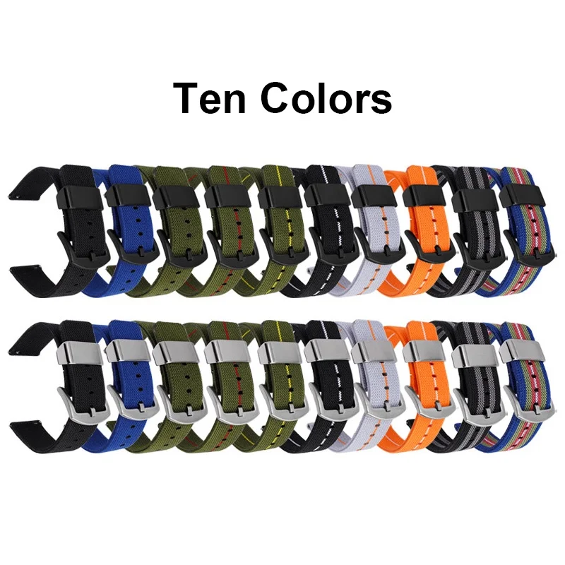 Military Nylon Watch Strap 18mm 20mm 22mm 24mm Quick Release Watch Band Universal Replacement for Women Men Bracelet Accessories