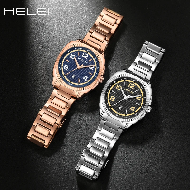 HELEI promotional model modern simple helmsman series multi-function quartz movement 2024 men's quartz watches men's watches